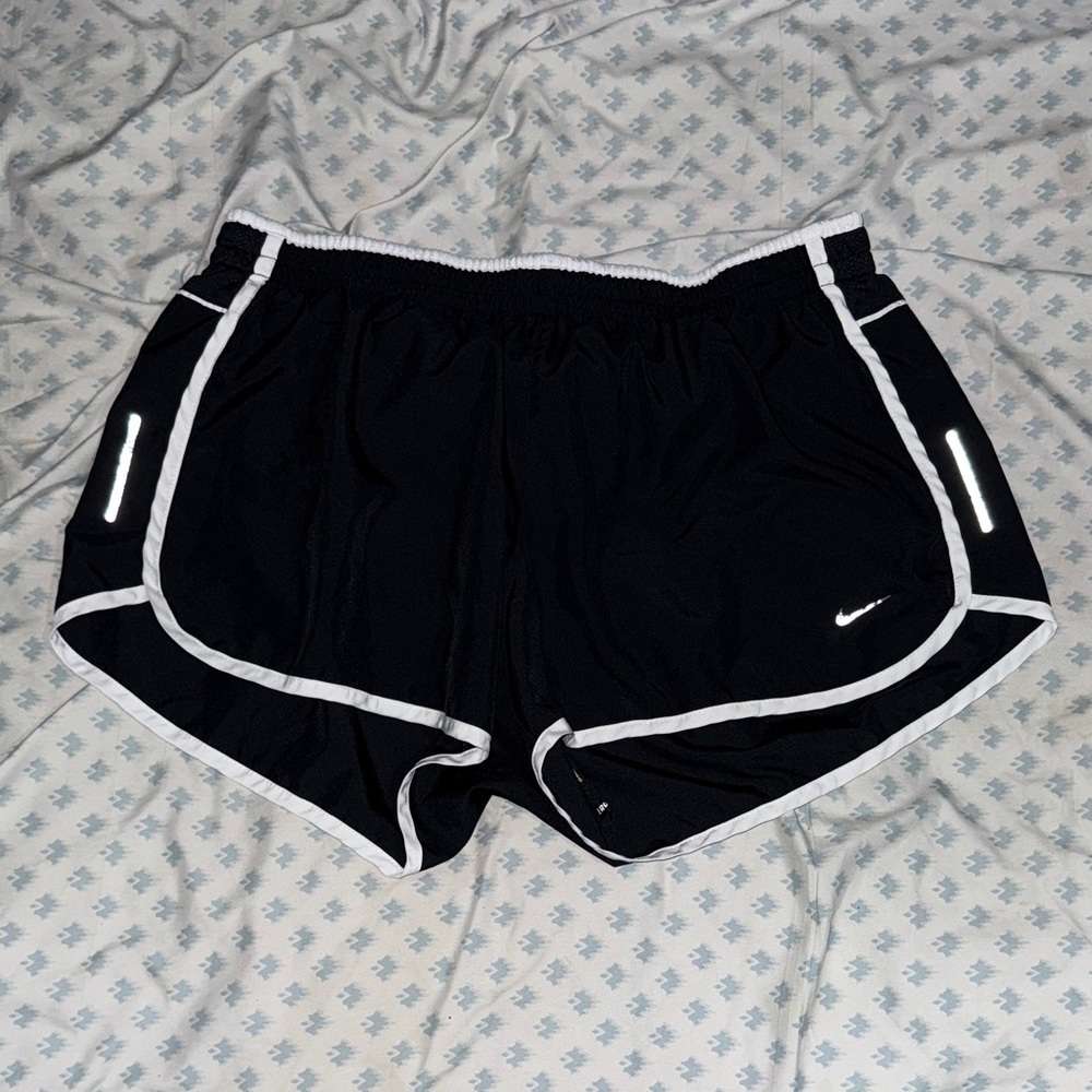 Nike Women's Black and White Athletic Shorts